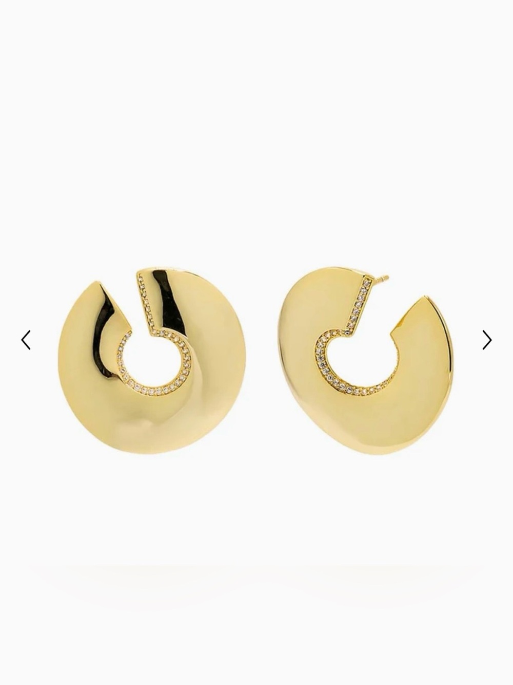 Adina NEW Pave Flattened Open Loop Stud Earring $54 MSRP